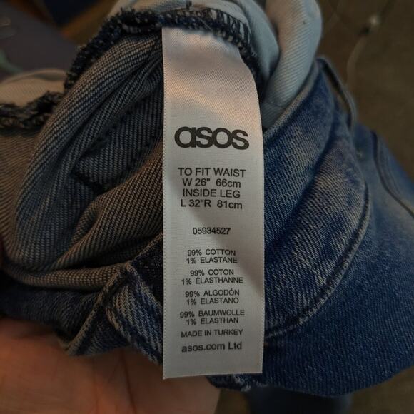 ASOS Distressed High Rise Cotton Raw Ankle Denim Jeans Size 26 - Picture 7 of 7